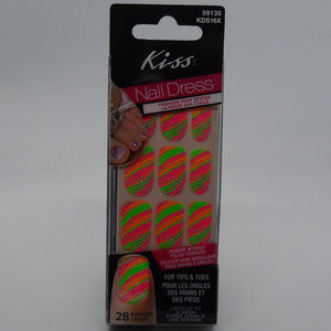 Kiss Nail Wraps Strips Decals Neon Waves Stripes